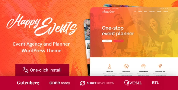 Happy Events – Holiday Planner &amp; Agency WordPress Theme