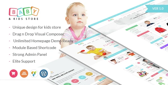 Baby &amp; Kids Store eCommerce Woocommerce WordPress Theme