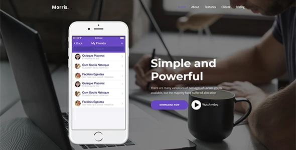 Morris – WordPress App &amp; Product Landing Page
