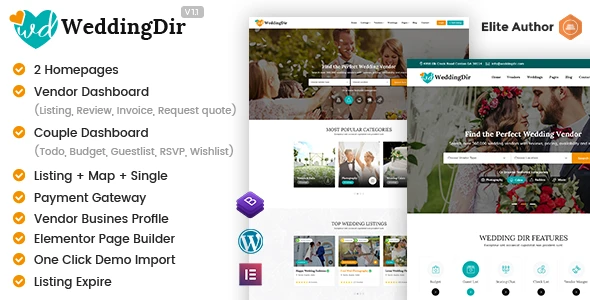 WeddingDir – Directory &amp; Listing WordPress Theme for Vendor / Supplier