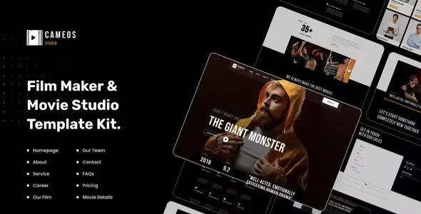 Cameos Film Maker &amp; Movie Studio Elementor Template Kit