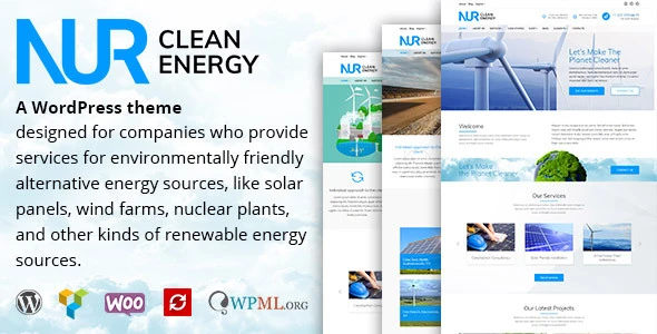 Nur – Alternative &amp; Renewable Energy WordPress Theme