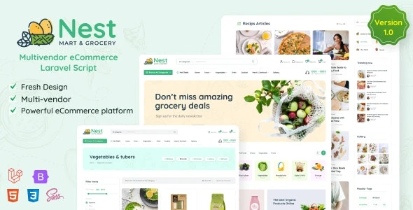 Nest – Multivendor Organic &amp; Grocery Laravel eCommerce