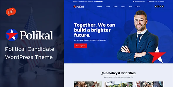Polikal – Political Candidate &amp; Party WordPress Theme