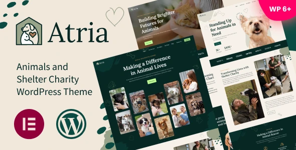 Atria – Animals &amp; Shelter Charity WordPress Theme