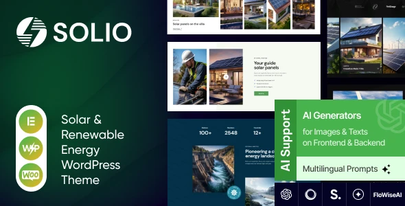 Solio – Solar &amp; Renewable Energy WordPress Theme