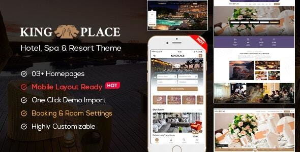 KingPlace - Hotel Booking, Spa &amp; Resort WordPress Theme (Mobile Layout Ready)