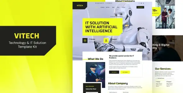 Vitech – Technology &amp; IT Solution Elementor Template Kit