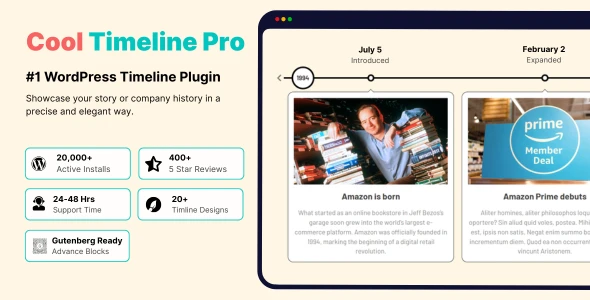 Cool Timeline Pro – Horizontal &amp; Vertical Timeline Plugin For WordPress
