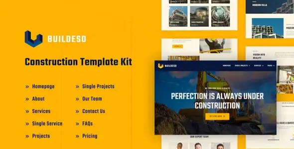 Buildeso – Construction &amp; Building Elementor Template Kit