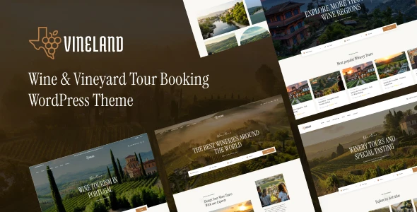 Vineland – Wine &amp; Vineyard Tour Booking WordPress Theme