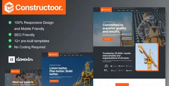 Constructoor – Construction &amp; Building Elementor Template Kit