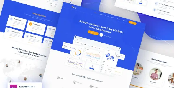 Xarris – SaaS &amp; Startup Elementor Template Kit