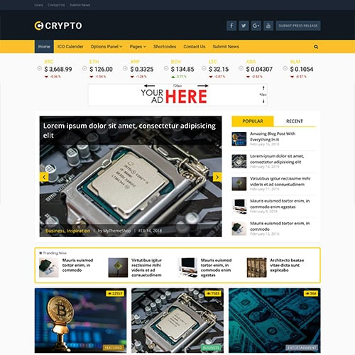 MyThemeShop Crypto Bitcoin &amp; Cryptocurrency WordPress Theme