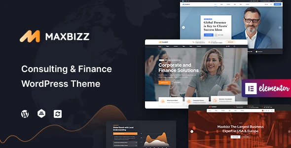Maxbizz – Consulting &amp; Financial Elementor WordPress Theme