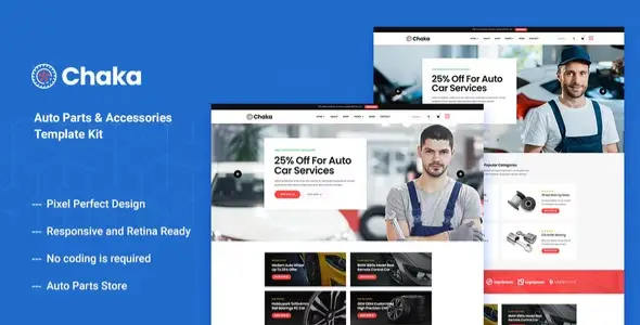 Chakta – Auto Parts Store &amp; Accessories Elementor Template Kit