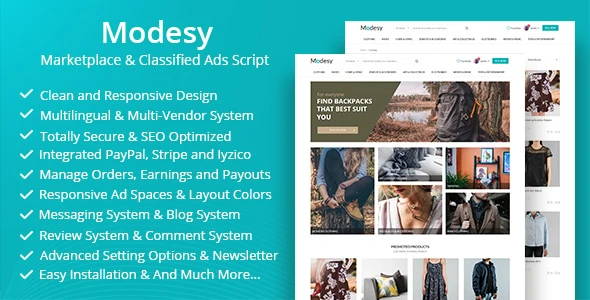 Modesy – Marketplace &amp; Classified Ads Script