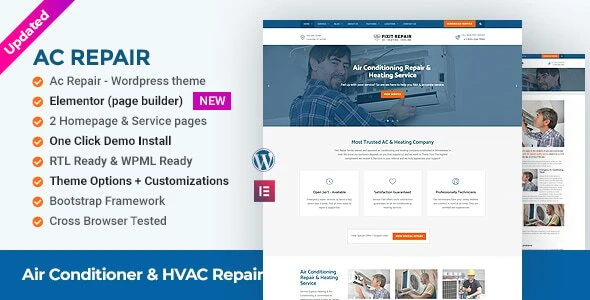 Air Conditioner &amp; HVAC Repair WordPress Theme