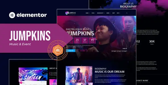 Jumpkins – Music &amp; Event Elementor Template Kit