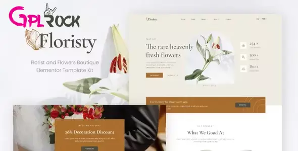 Floristy – Florist &amp; Flower Boutique Elementor Template Kit