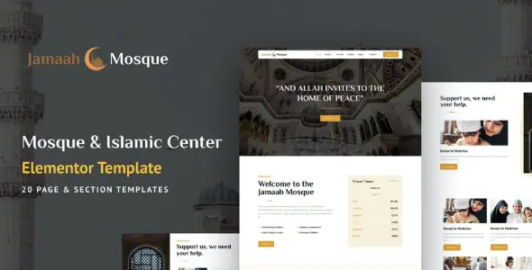 Jamaah – Mosque &amp; Islamic Center Elementor Template Kit