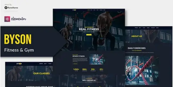Byson – Fitness &amp; Gym Elementor Template Kit