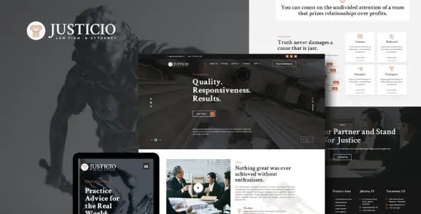 Justicio – Law Firm &amp; Attorney Elementor Template Kit