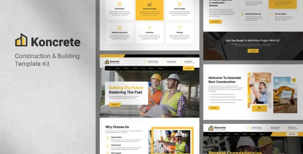 Koncrete – Construction &amp; Building Elementor Template Kit