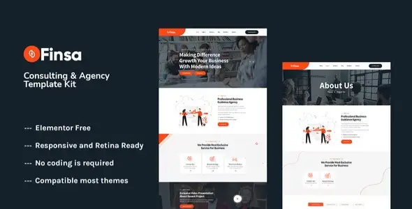 Finsa – Consulting &amp; Agency Elementor Template Kit