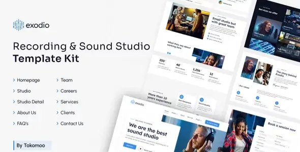 Exodio Recording &amp; Sound Studio Elementor Template Kit