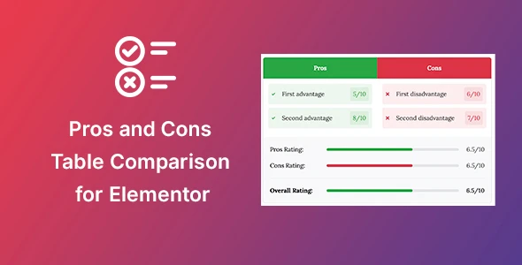 Pros &amp; Cons Widget for Elementor