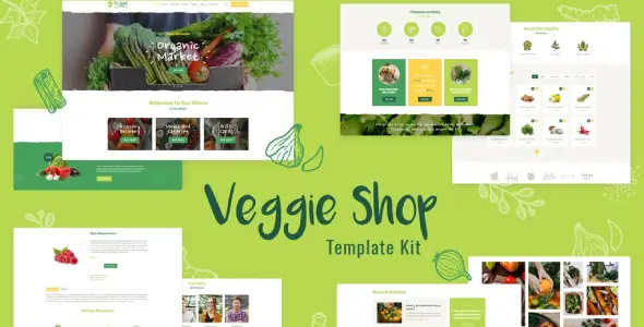 Veggie Organic Food &amp; Eco Online Store Products Template Kit