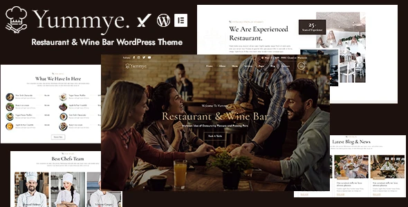 Yummye – Restaurant &amp; Wine Bar WordPress Theme