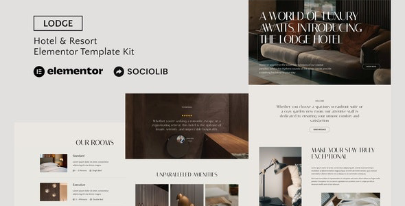 Lodge - Hotel &amp; Resort Elementor Template Kit