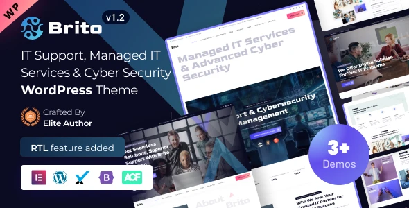 Brito – IT Services &amp; Cyber Security Solutions Elementor WordPress Theme