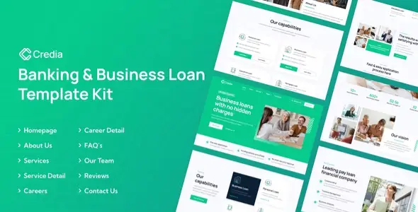 Credia Banking &amp; Business Loan Elementor Template Kit