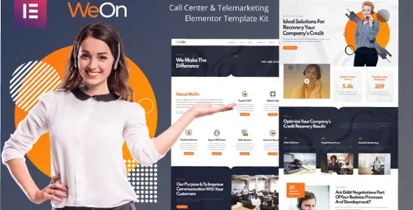 WeOn – Call Center &amp; Telemarketing Elementor Template Kit