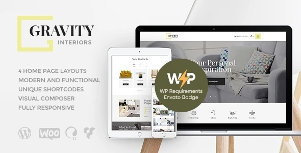 Gravity | Interior Design &amp; Furniture Store WordPress Theme
