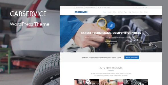 Car Service – Mechanic &amp; Auto Repair WordPress Theme