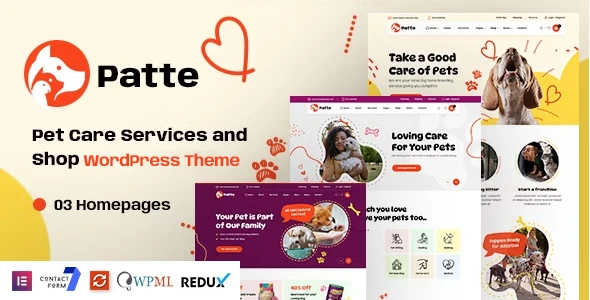 Patte – Pet Care &amp; Pet Shop WordPress Theme