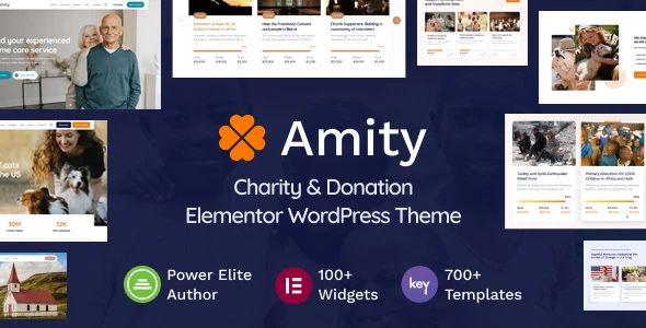 Amity – Charity &amp; Donation Elementor WordPress Theme
