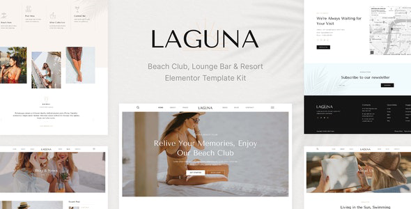 Laguna - Beach Club Lounge Bar &amp; Resort Elementor Template Kit