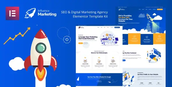 Influence Marketing – SEO &amp; Digital Agency Elementor Template Kit