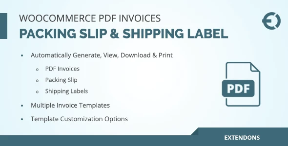WooCommerce PDF Invoice, Packing Slip &amp; Shipping Label