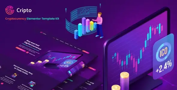 Cripto – Cryptocurrency &amp; Bitcoin Elementor Template Kit