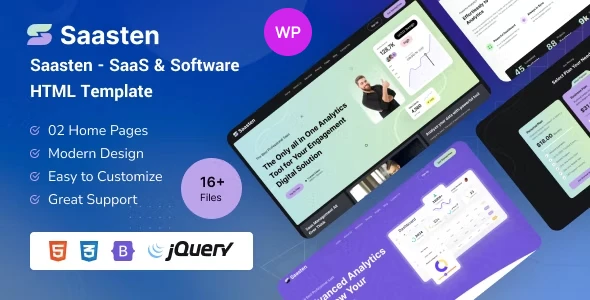 Saasten – SaaS &amp; Software Landing WordPress Theme