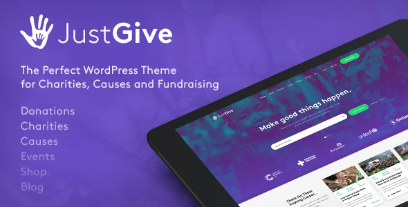 JustGive – Charity &amp; Fundraising WordPress Theme