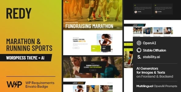 Redy | Marathon &amp; Running Sports WordPress Theme