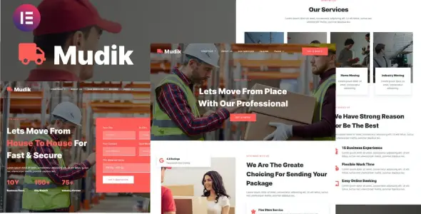 Mudik – Moving &amp; Transportation Services Elementor Template Kit