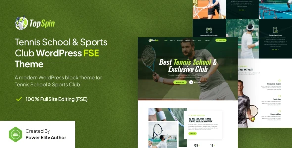 TopSpin – Tennis School &amp; Sports Club FSE WordPress Theme
